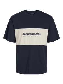 Jack & Jones Plus Size Logotyp T-shirt -Navy Blazer - 12263985