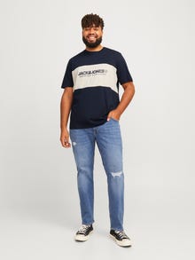 Jack & Jones Plus Size Logotyp T-shirt -Navy Blazer - 12263985