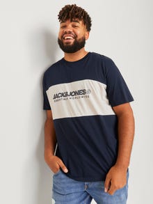 Jack & Jones Plus Size Logotyp T-shirt -Navy Blazer - 12263985