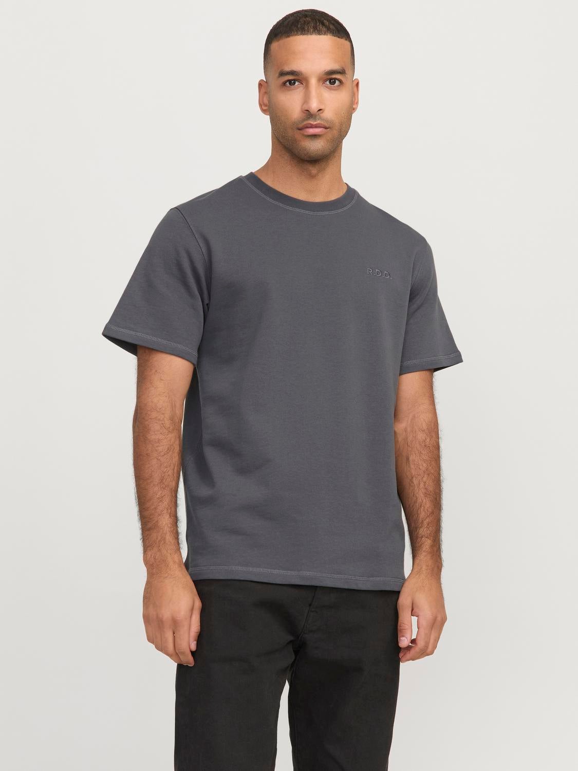 Einfarbig Rundhals T-shirt