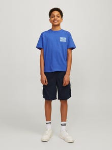 Jack & Jones Nadruk T-shirt Dla chłopców -Dazzling Blue - 12264191