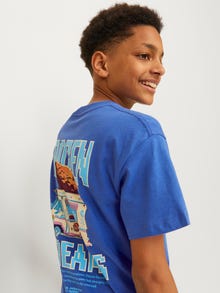 Jack & Jones Nadruk T-shirt Dla chłopców -Dazzling Blue - 12264191