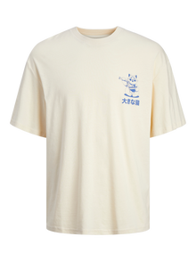 Jack & Jones Printet T-shirt Til drenge -Buttercream - 12264214