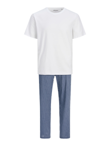 Jack & Jones 2-pakuotės Pižamos komplektas Jaunimui -White - 12264244