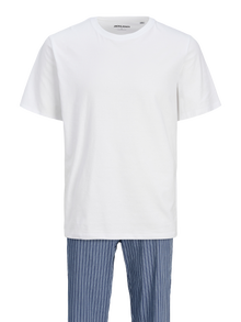 Jack & Jones 2-pakuotės Pižamos komplektas Jaunimui -White - 12264244