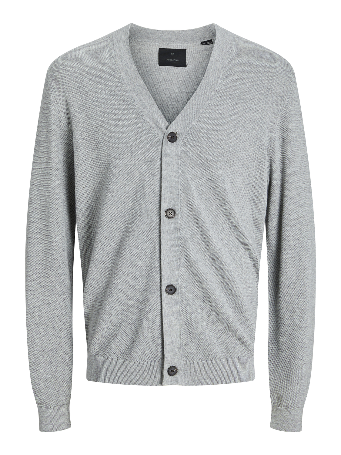 Jack & Jones Plain Knitted cardigan -Light Grey Melange - 12264256