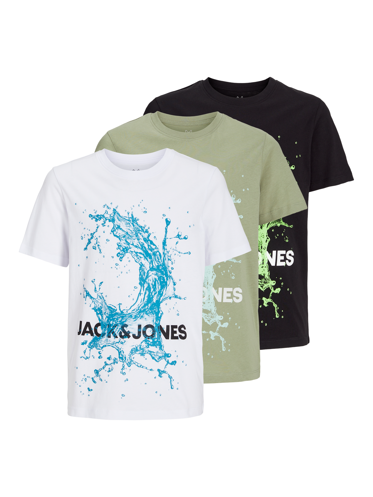 Jack & Jones 3-pack Logo T-shirt For boys -Desert Sage - 12264264