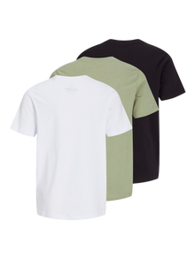 Jack & Jones 3-pakning Logo T-skjorte For gutter -Desert Sage - 12264264
