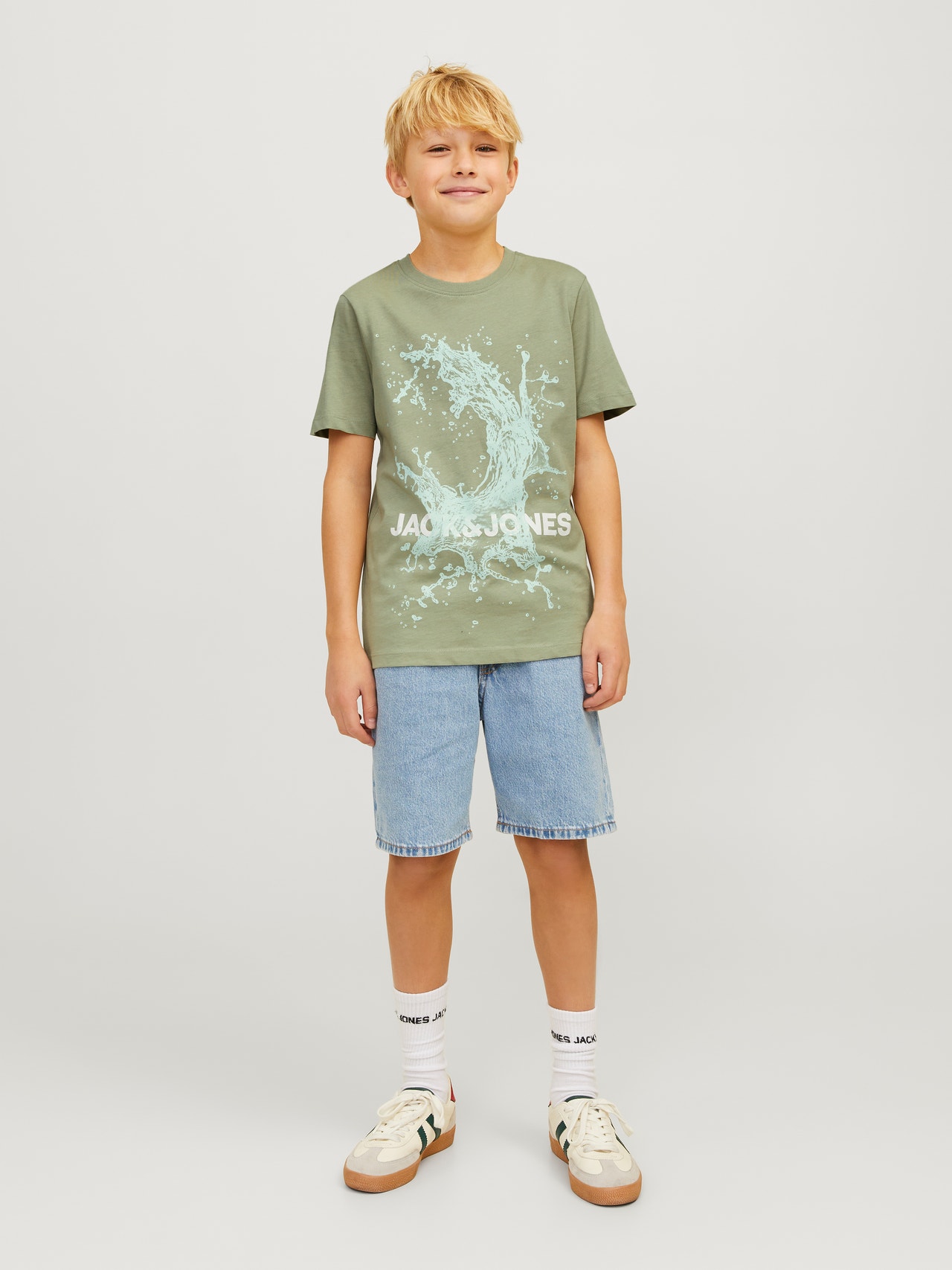 Jack & Jones 3-pack Logo T-shirt For boys -Desert Sage - 12264264