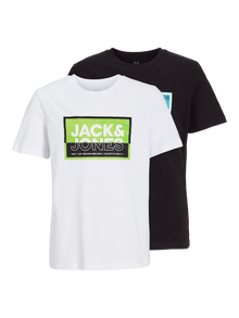 Jack & Jones 2-pack Logo T-shirt For boys -Black - 12264266