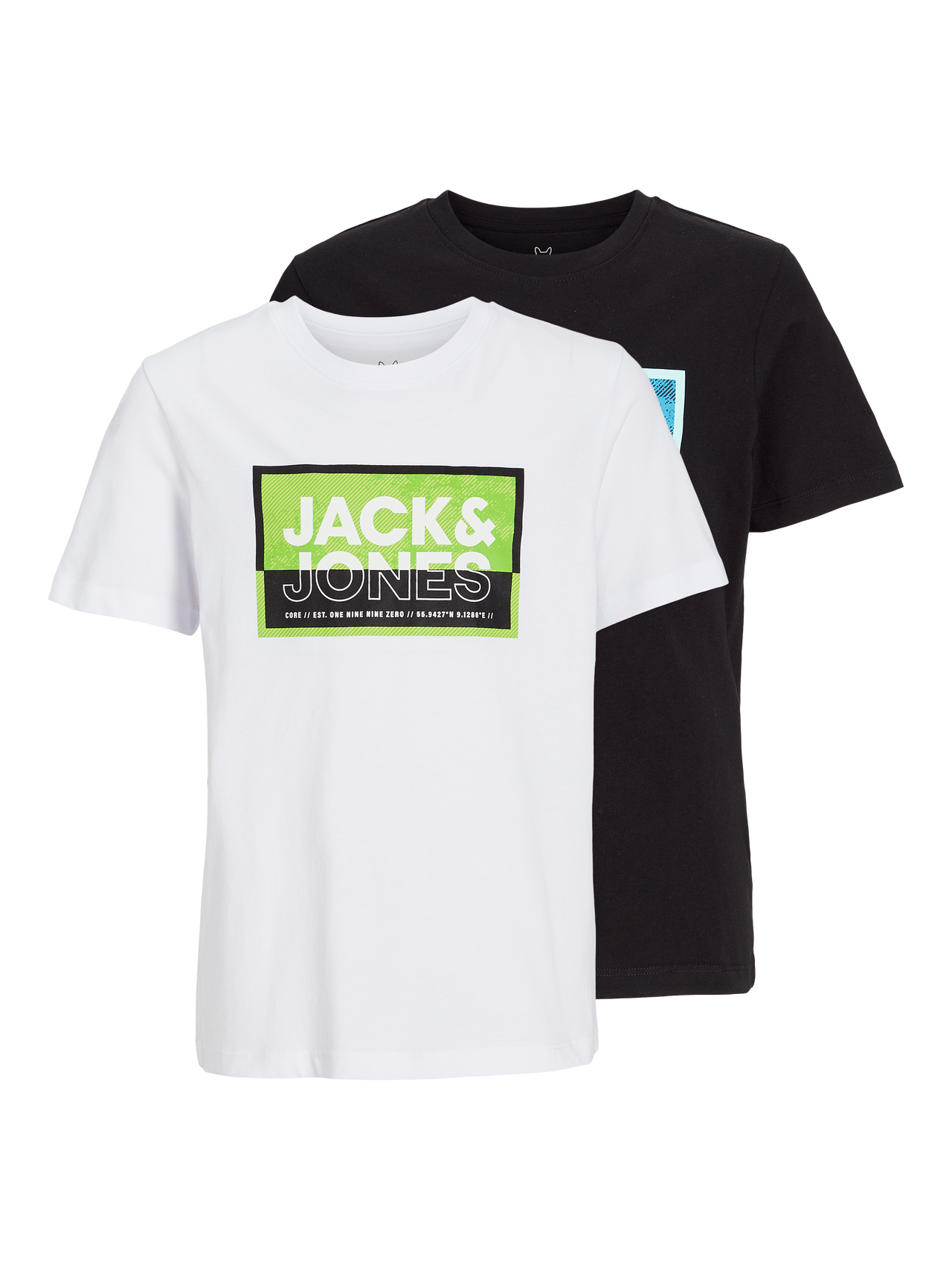 Jack & Jones 2-pakning Logo T-skjorte For gutter -Black - 12264266