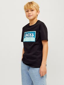 Jack & Jones 2-pakning Logo T-skjorte For gutter -Black - 12264266