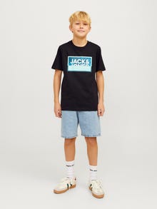 Jack & Jones 2-pakning Logo T-skjorte For gutter -Black - 12264266