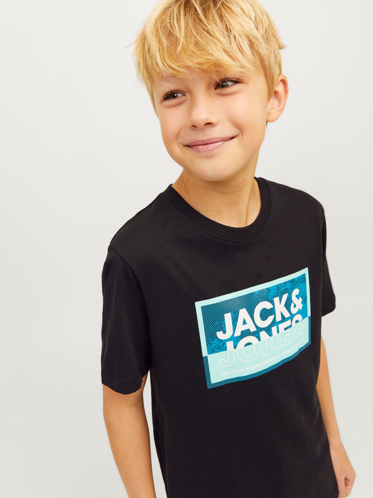 Jack & Jones 2-pakning Logo T-skjorte For gutter -Black - 12264266