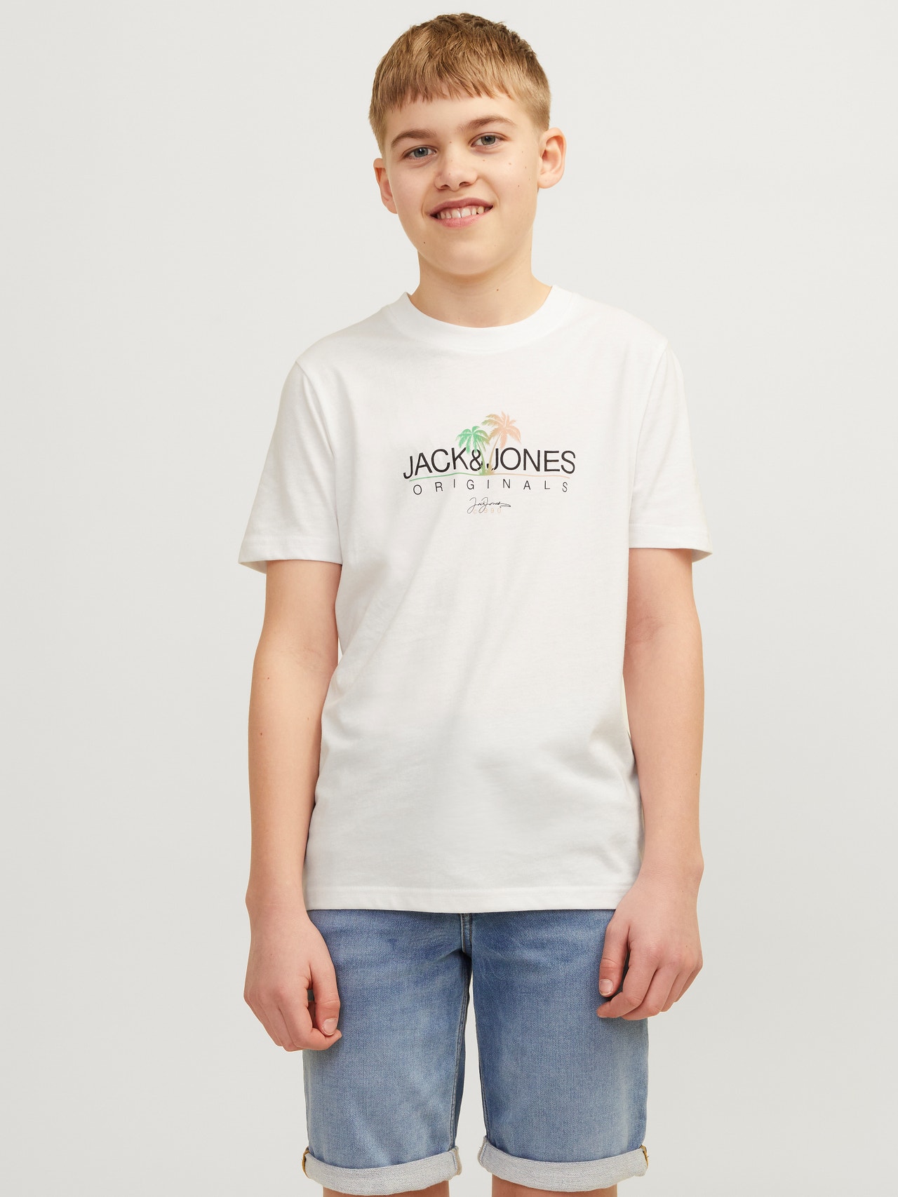Jack & Jones 3-pack Logo T-shirt For boys -Bright White - 12264269