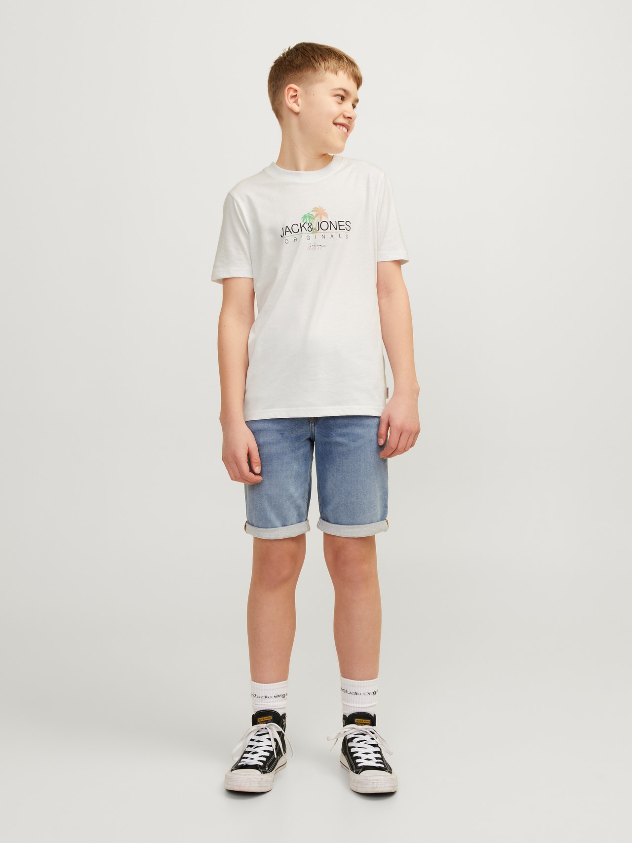 Jack & Jones Poikien 3-pakkainen Logo T-paita -Bright White - 12264269