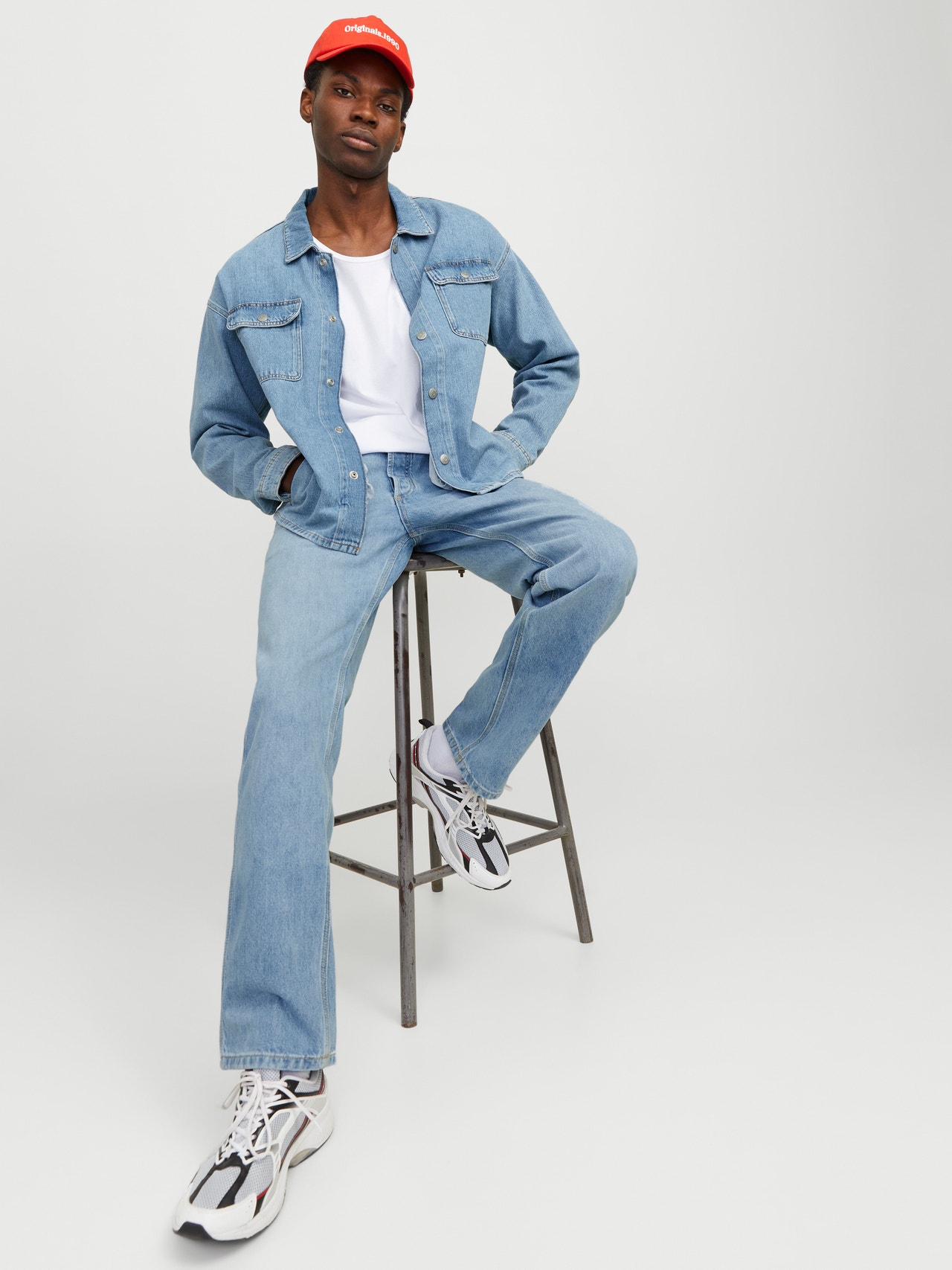Jack & Jones JJICHRIS JJWORKER AM 420 Relaxed Fit Jeans -Blue Denim - 12264500