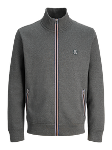 Jack & Jones Zip Sweatshirt -Dark Grey Melange - 12264578