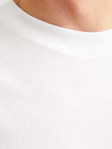 Jack & Jones 2-pakkainen Yksivärinen Pyöreä kaula-aukko T-paita -White - 12264845