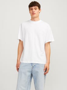 Jack & Jones 2er-pack Einfarbig Rundhals T-shirt -White - 12264845