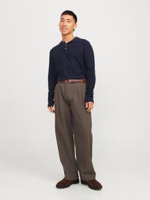 Jack & Jones Enfärgat Pikétröja -Night Sky - 12265396