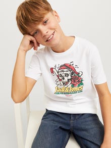 Jack & Jones X-mas Marškinėliai Jaunimui -Bright White - 12266050