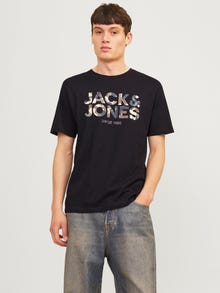 Jack & Jones Logo Pyöreä pääntie T-paita -Black - 12266155