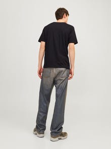 Jack & Jones Logo Ümmargune kaelus T-särk -Black - 12266155