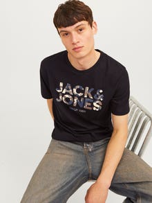 Jack & Jones Logo Pyöreä pääntie T-paita -Black - 12266155