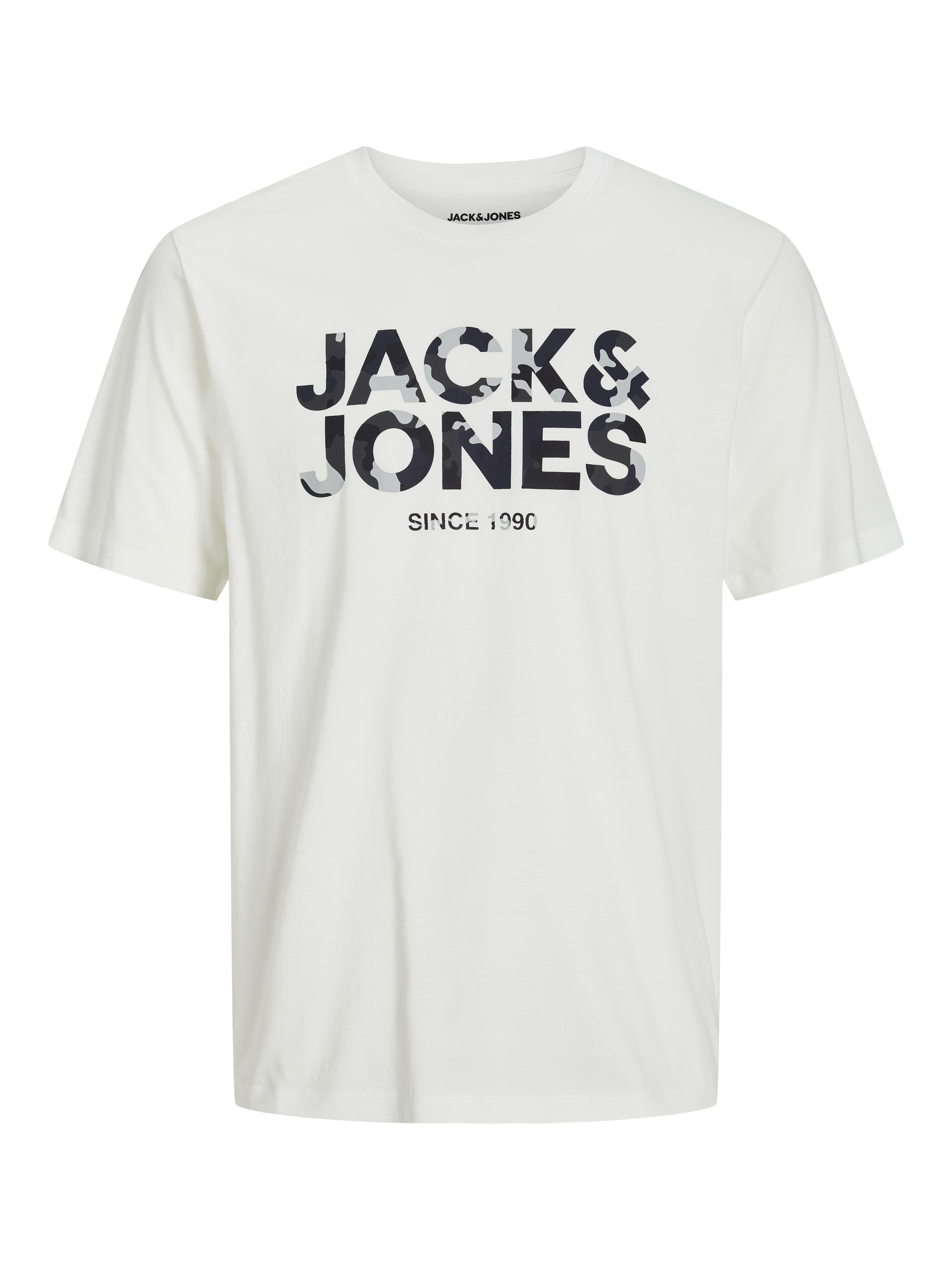 Jack & Jones Logo Rundhals T-shirt -Cloud Dancer - 12266155