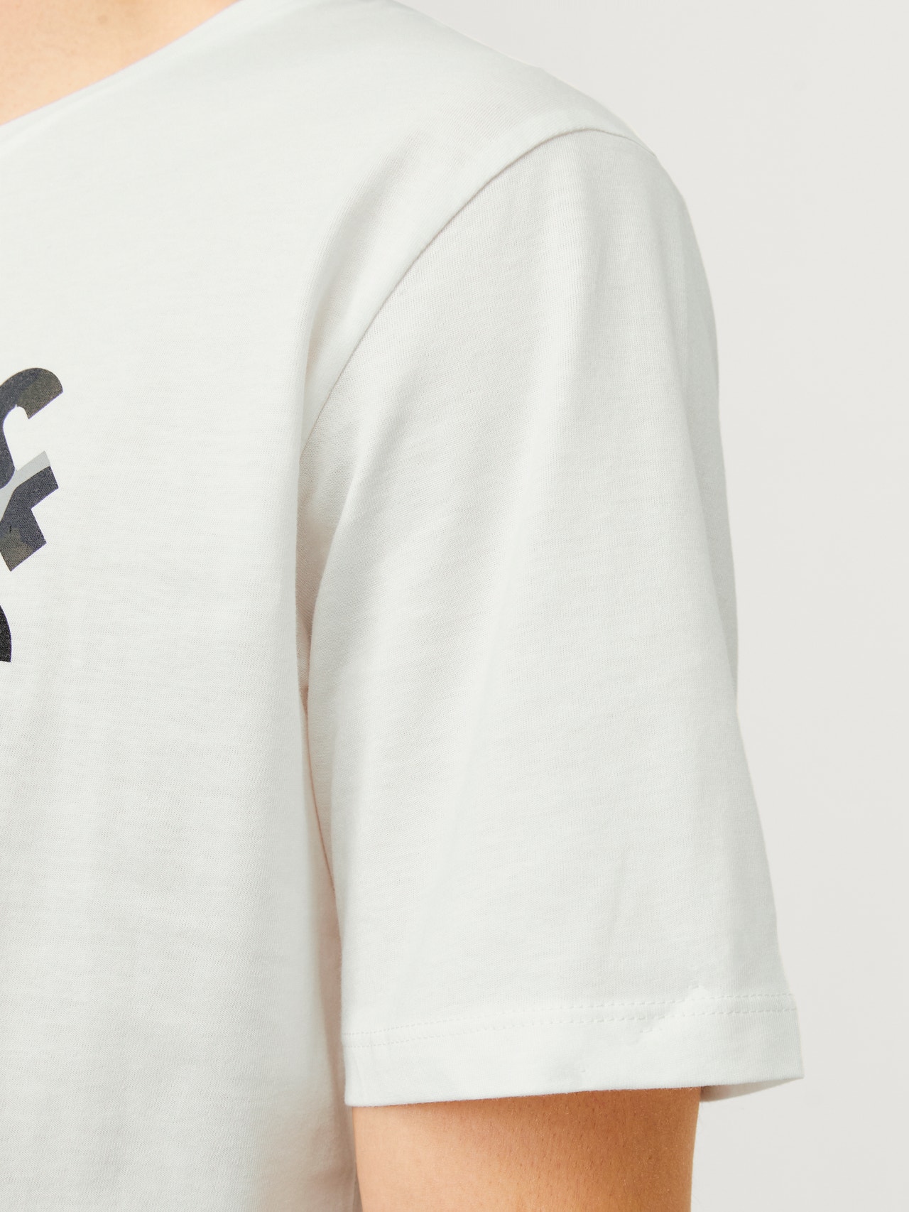 Jack & Jones Logotyp Rundringning T-shirt -Cloud Dancer - 12266155