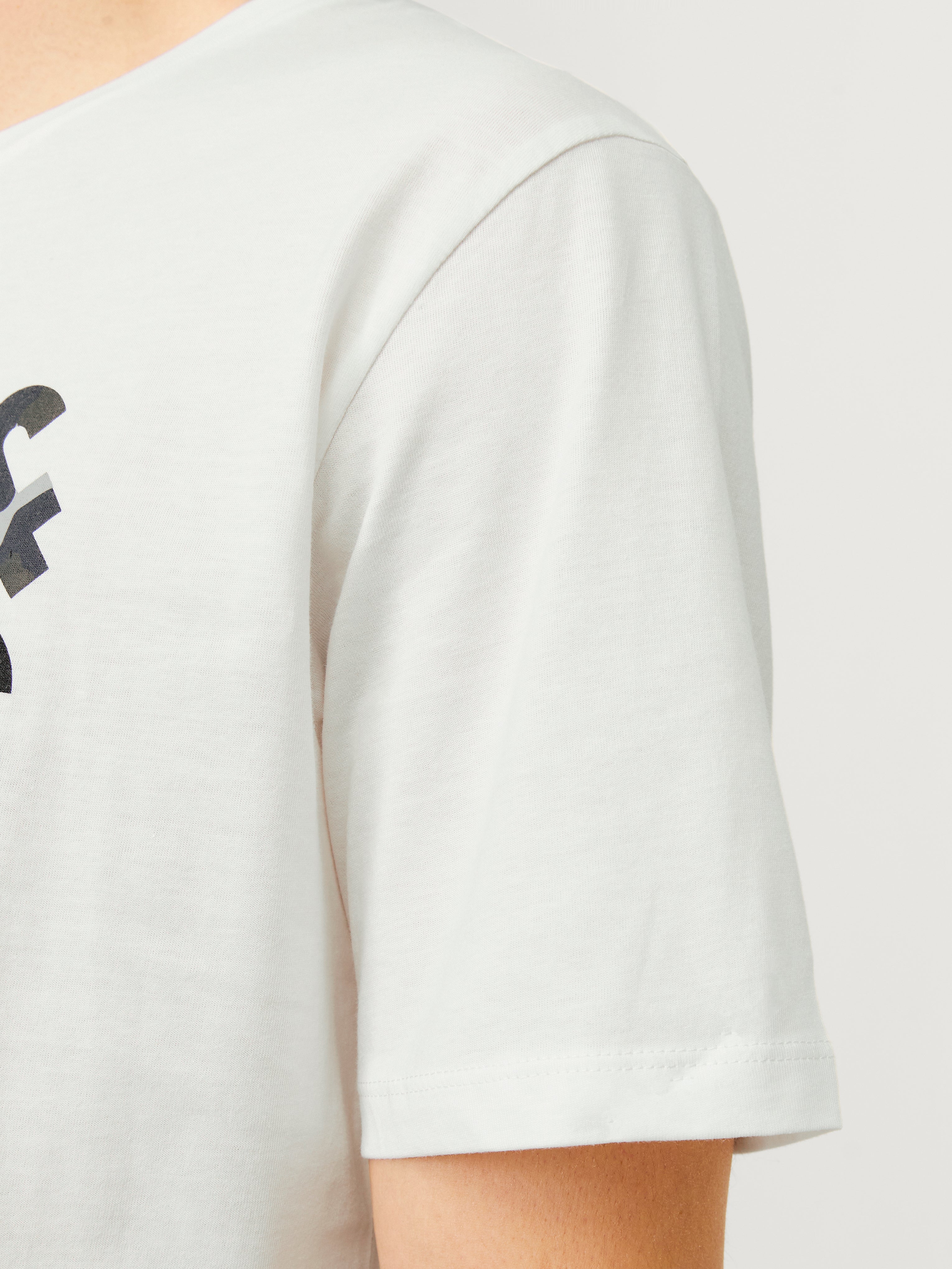 Jack & Jones T-shirt Logo Col rond -Cloud Dancer - 12266155