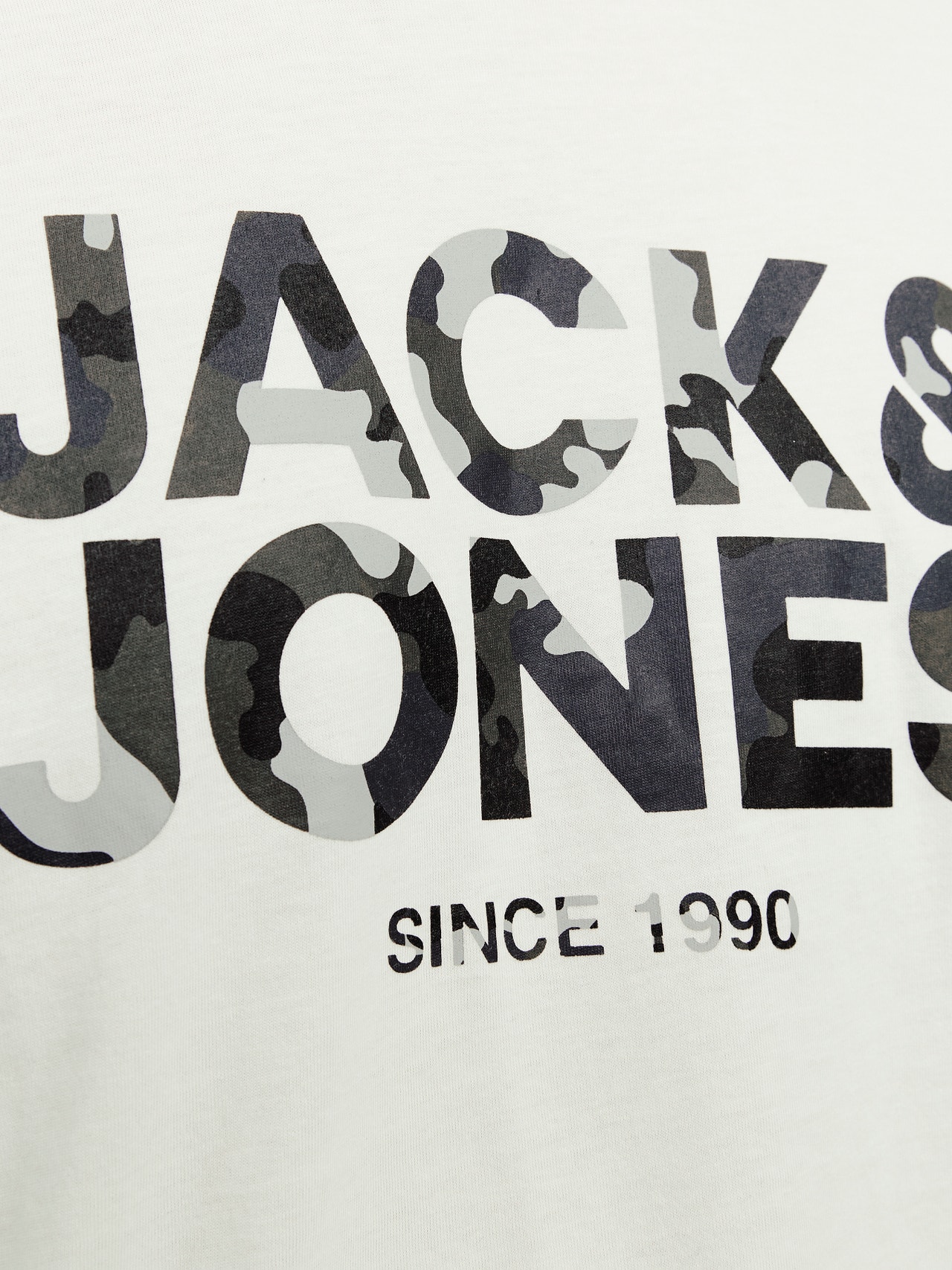 Jack & Jones Logo Crew neck T-shirt -Cloud Dancer - 12266155