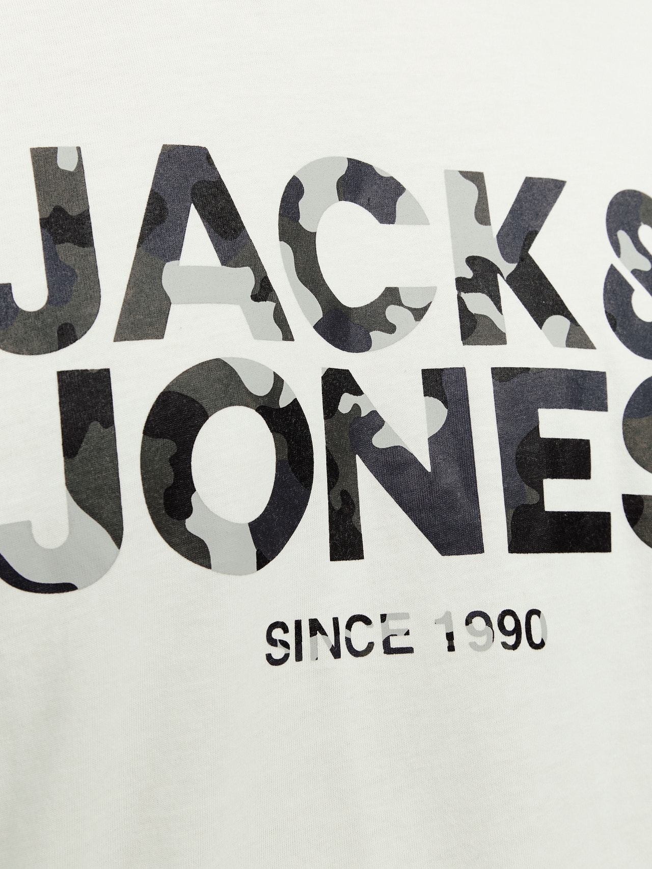 Jack & Jones Logo O-hals T-skjorte -Cloud Dancer - 12266155