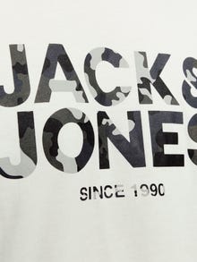 Jack & Jones Logotipas Apskritas kaklas Marškinėliai -Cloud Dancer - 12266155