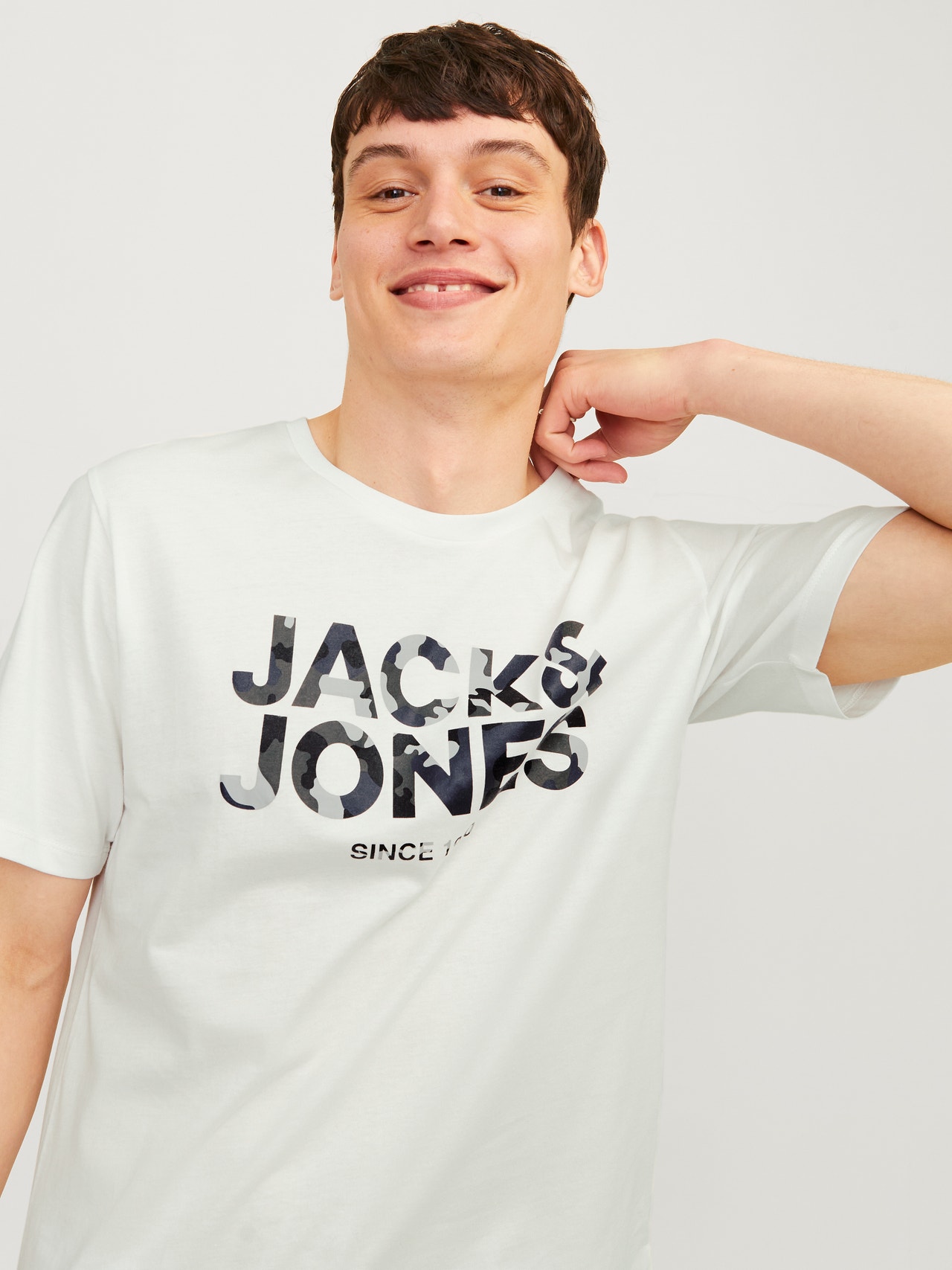 Jack & Jones Camiseta Logotipo Cuello redondo -Cloud Dancer - 12266155