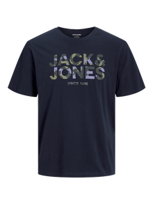 Jack & Jones Logo Pyöreä pääntie T-paita -Navy Blazer - 12266155