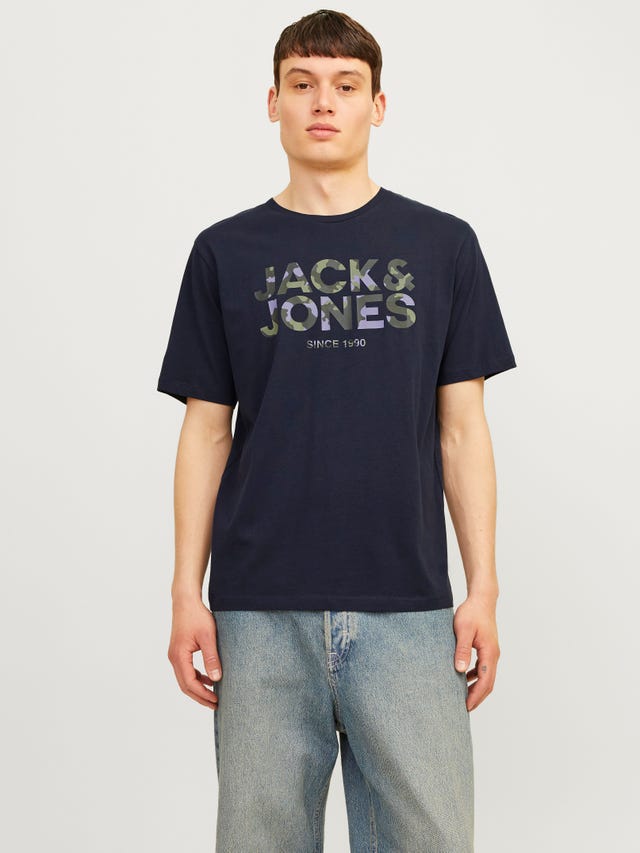 Jack & Jones T-shirt Logo Col rond - 12266155