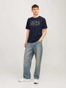 Jack & Jones Logo O-hals T-skjorte -Navy Blazer - 12266155