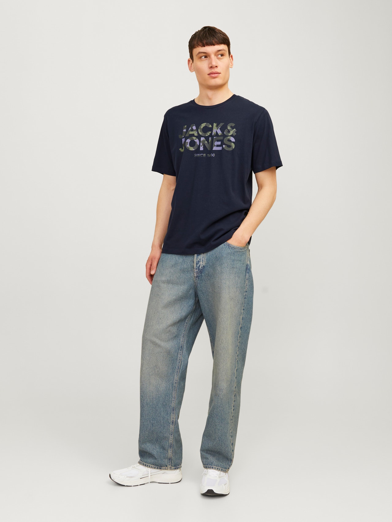 Jack & Jones Logo Ronde hals T-shirt -Navy Blazer - 12266155