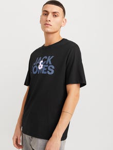 Jack & Jones Logo O-hals T-shirts -Black - 12266159