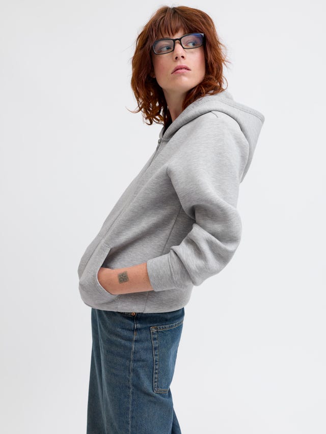 Sweat à Capuche Zippé Femme - Coupe Oversize, Manches Longues, Avec Poches - Tissu Confortable - Pour Un Look Décontracté