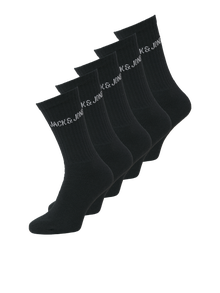 Jack & Jones 5-balení Ponožky -Black - 12266536
