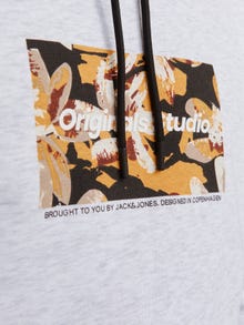 Jack & Jones Bedrukt Hoodie -White Melange - 12266801