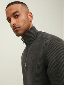 R.D.D. ROYAL DENIM DIVISION Plain Quarter zip Knit -Peat - 12266816
