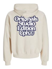 Jack & Jones Gedrukt Hoodie -Antique White - 12266839