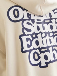 Jack & Jones Gedrukt Hoodie -Antique White - 12266839