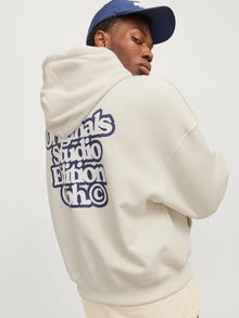 Jack & Jones Gedrukt Hoodie -Antique White - 12266839