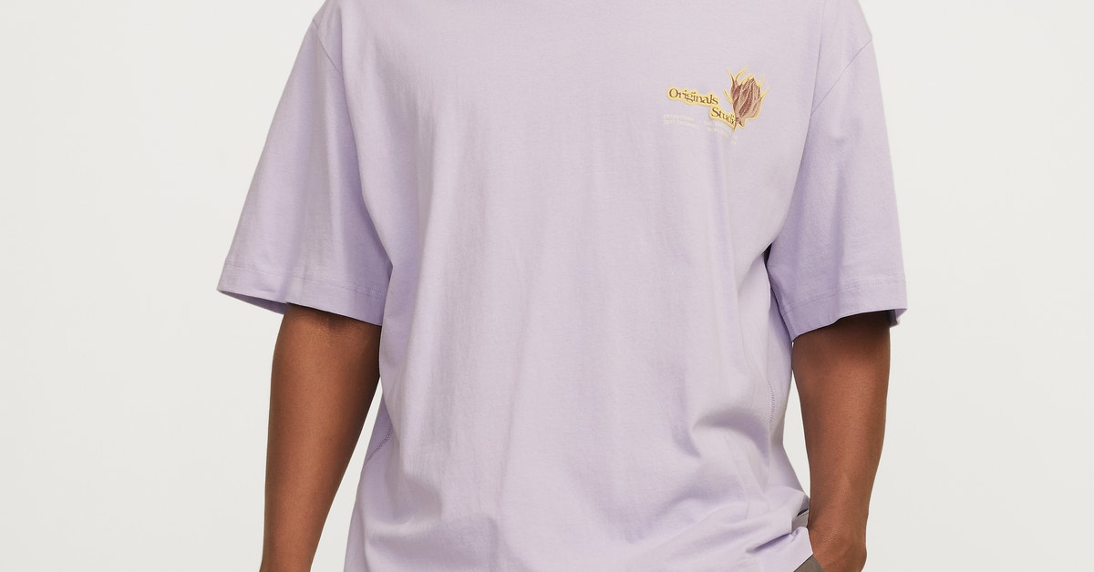 T shirt estampar decote redondo p rpura claro jack jones 