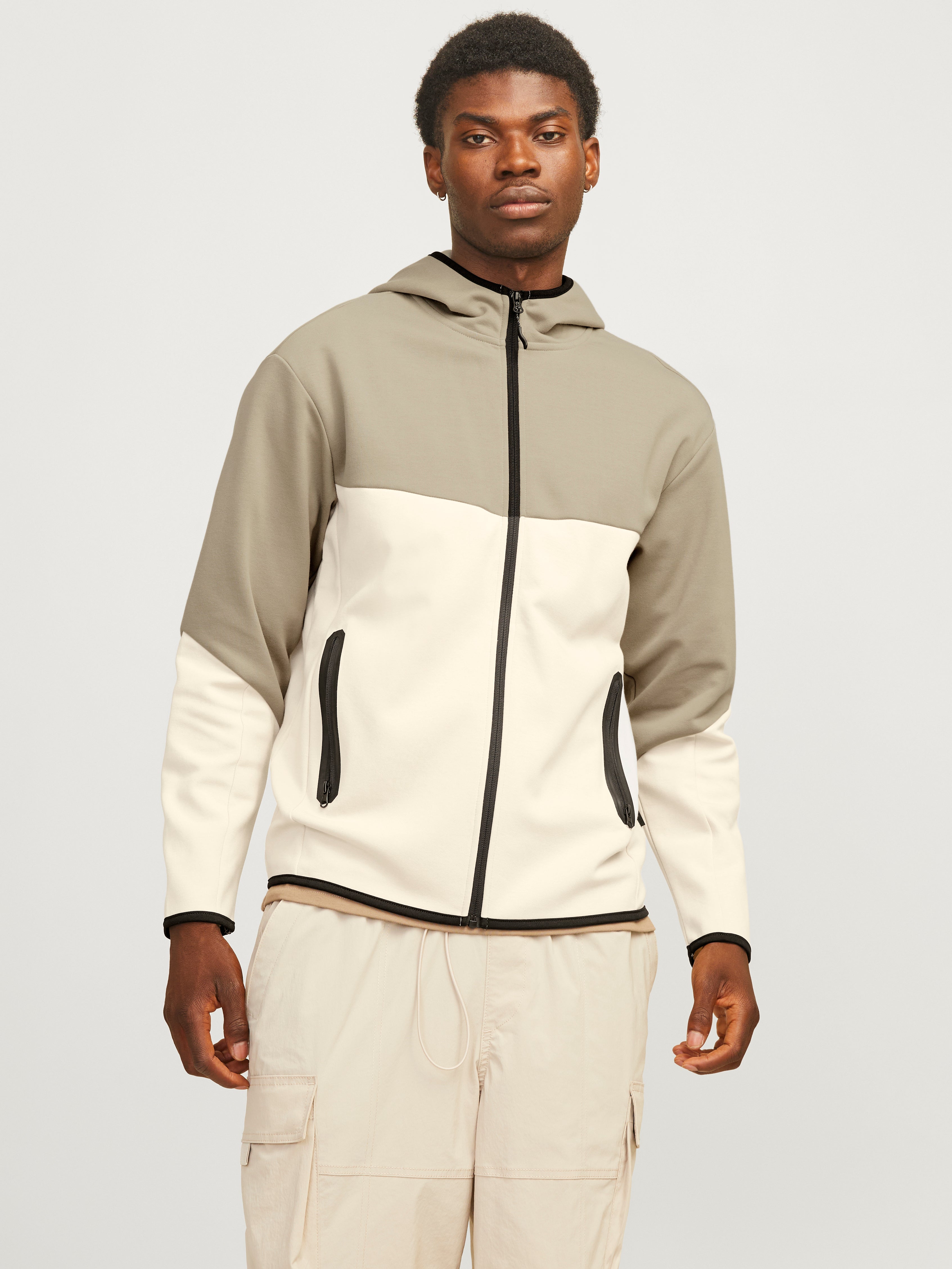 Colour block zip sweatshirt on sale